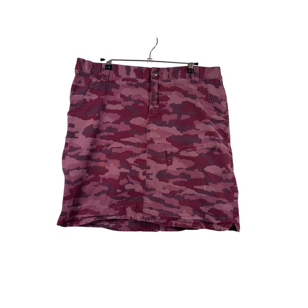 Duluth Trading Co. Rootstock Gardening Skort Womens 14 Red Purple Camo